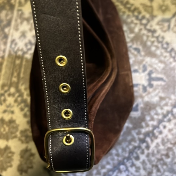 COACH 9196 VINTAGE LEGACY SAC CHOCOLATE BROWN SUEDE LEATHER XL BUCKET/DUFFLE - Picture 6 of 16